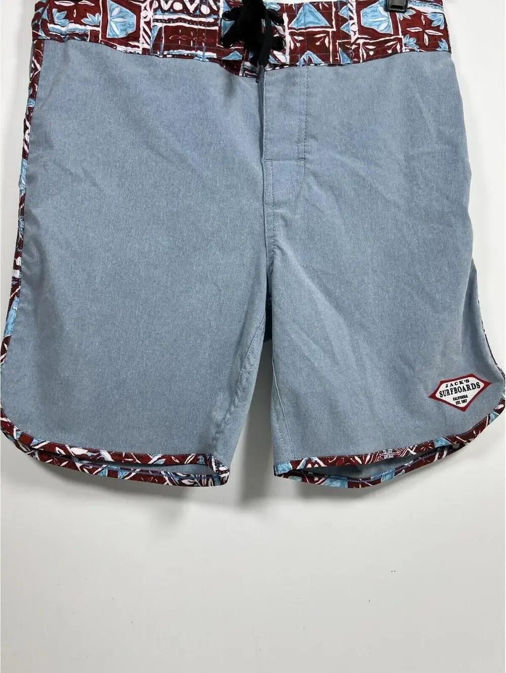 Jacks Surfboards Board Shorts Men’s 28 Blue Red Trim Swim Trunks